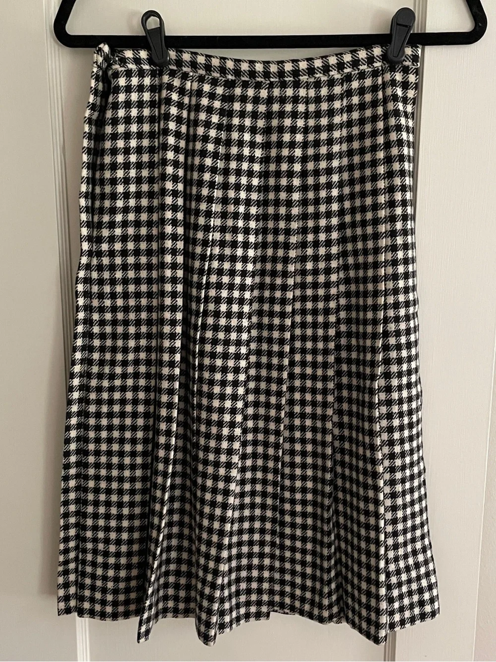 VTG Evan-Picone Black and White Houndstooth A-Line wool skirt